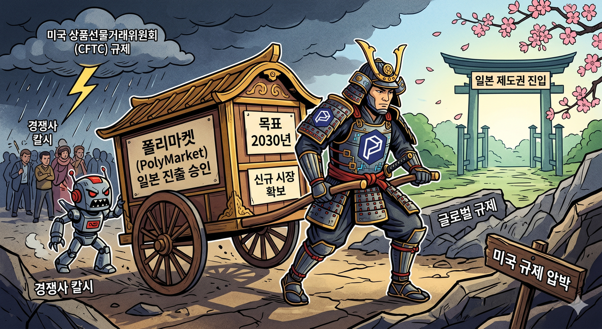 미 규제 칼바람 맞은 '폴리마켓', 1억 일본 예측시장 정조준…2030년 승부수