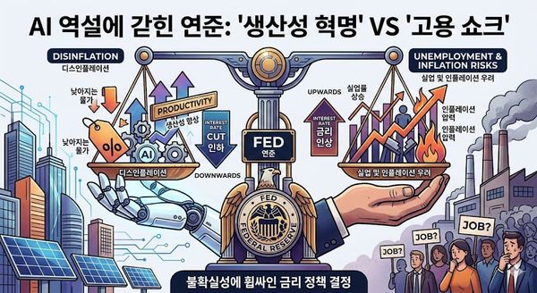 AI 역설에 갇힌 연준… 금리 인하 앞길 막는 '양날의 검' 되나