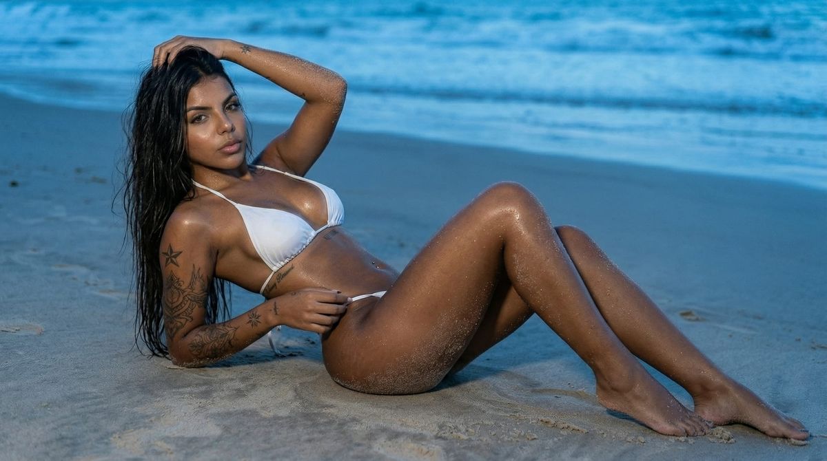 Maya, in a few words Sun-kissed skin, quiet intensity, and a gaze that lingers longer than the tide.