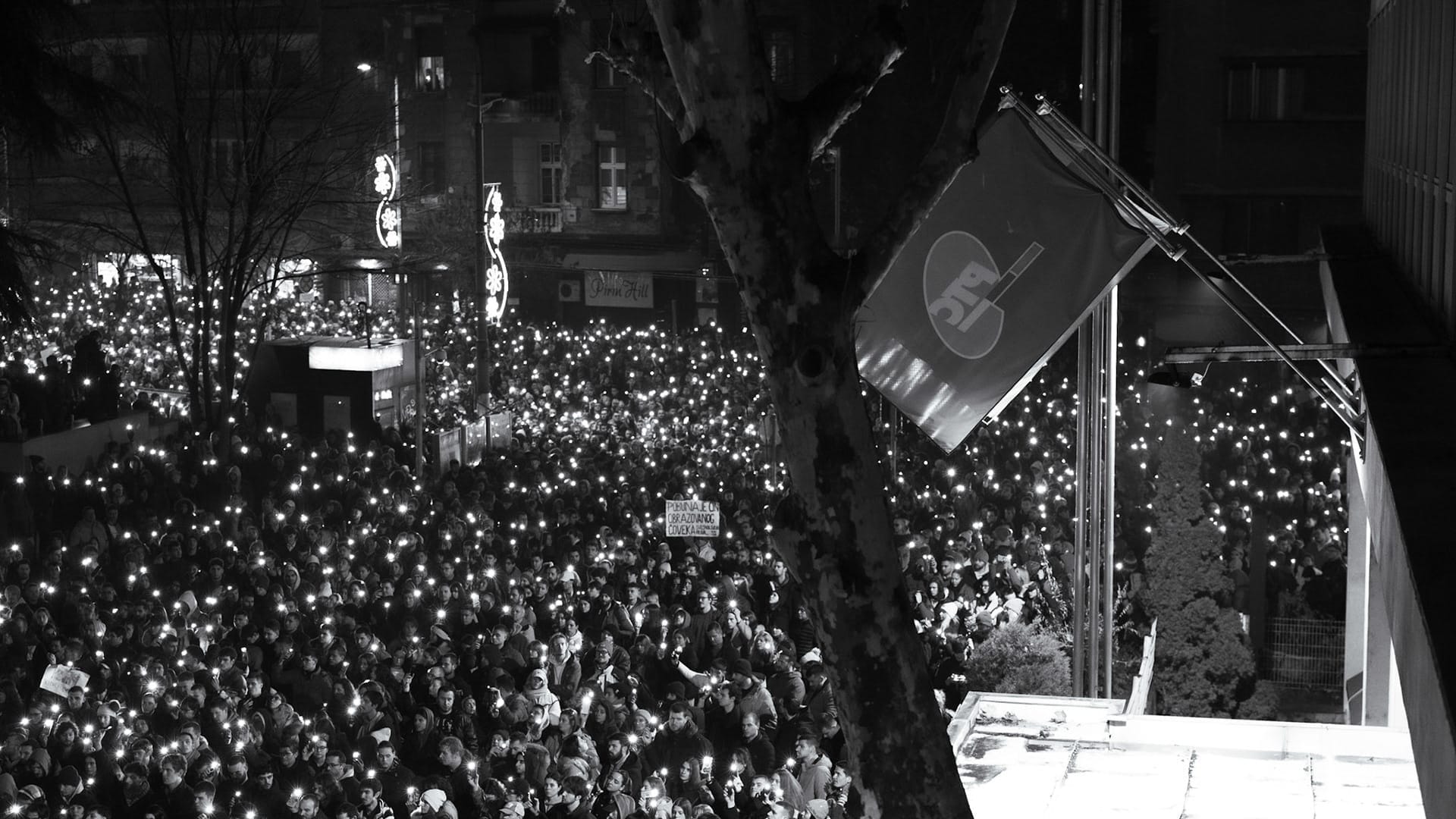 Generalstrejke fredag 24. januar Foto: Gavrilo Andric Web: https://protesti.pics/generalni-strajk