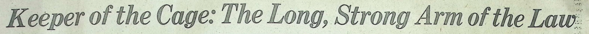 Hartford Courant jump page headline, January 30 1983, Keeper of the Cage, The Long Strong Arm of the Law