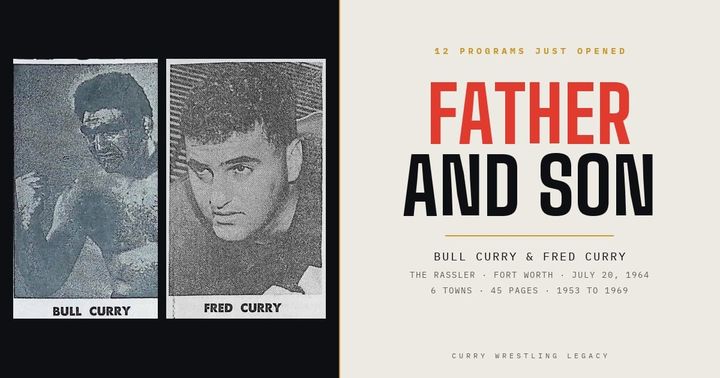 Photos of Bull Curry and Fred Curry from The Rassler, Fort Worth, July 20, 1964