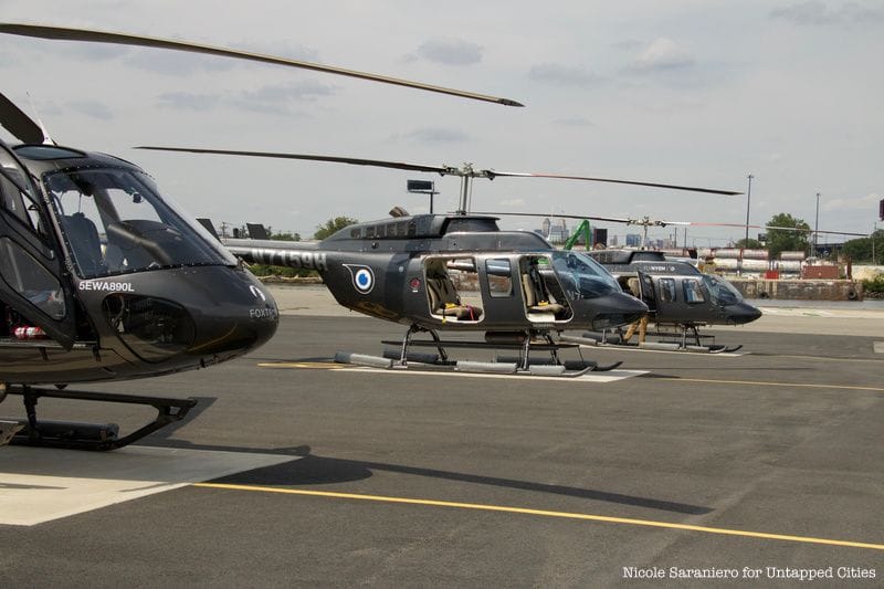 Helicopters on a heliport in New Jersey