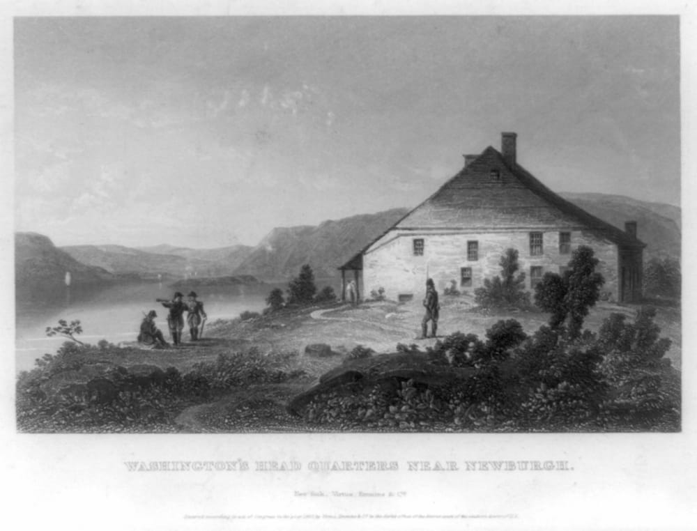 Sketch of the exterior of the Hasbrouck House, Washington's Headquarters