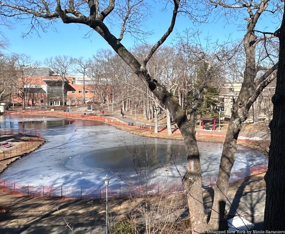The Pond as seen from above at the window of Roth Cafeteris