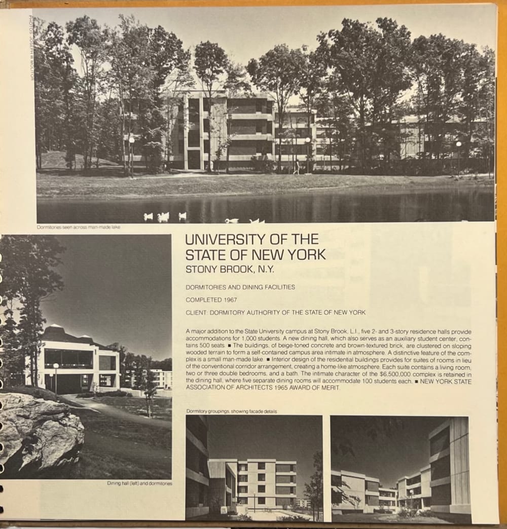 A page from an Emery Roth & Sons Brochure about the University of State of New York buildings