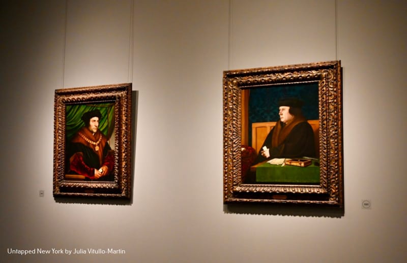 Holbein's Thomas More facing Holbein's Thomas Cromwell, Frick Madison