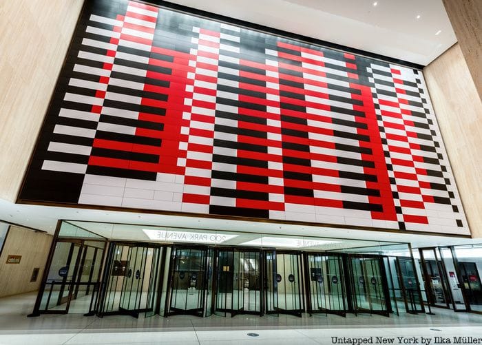 The restored Albers mural, "Manhattan," in Grand Central Terminal