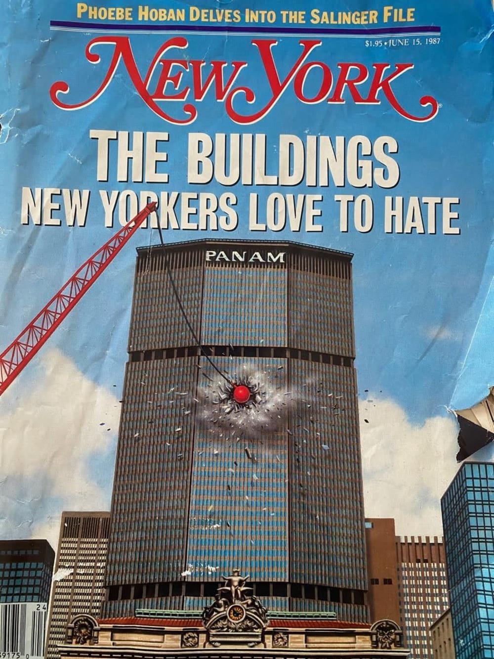 New York Magazine cover with a cartoon of the Pan Am Building being bulldozed