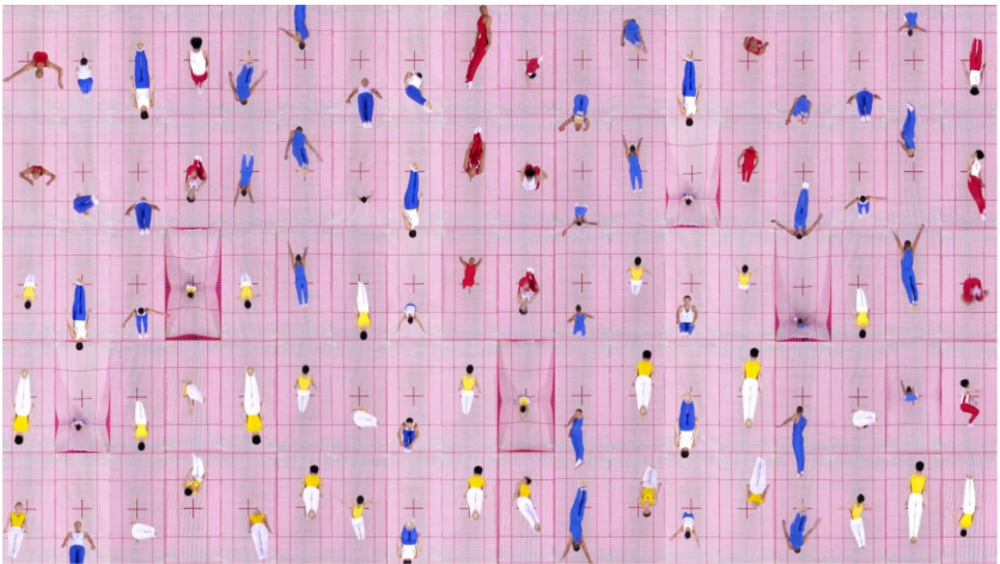 Yuge Zhou, Trampoline Color Exercise, 2021-2024.