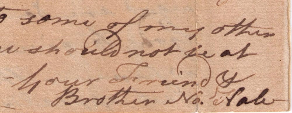 Signature from Nathan Hale's Letter at the Fraunces Tavern Muesum