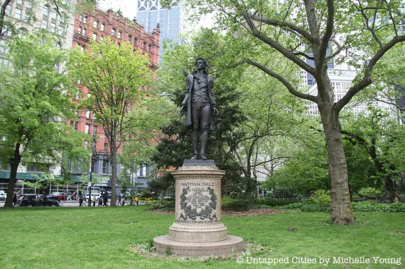 Nathan Hale statue in City Hall Park