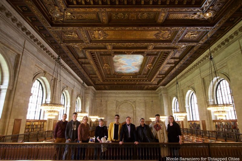 People on the catwalk at the Rose Reading Room of NYC's NYPL
