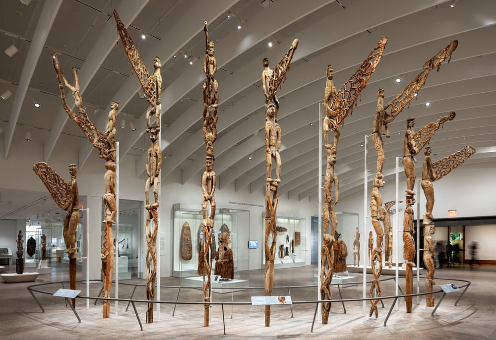 Installation view of the Arts of Oceania, Photo by Bruce Schwarz