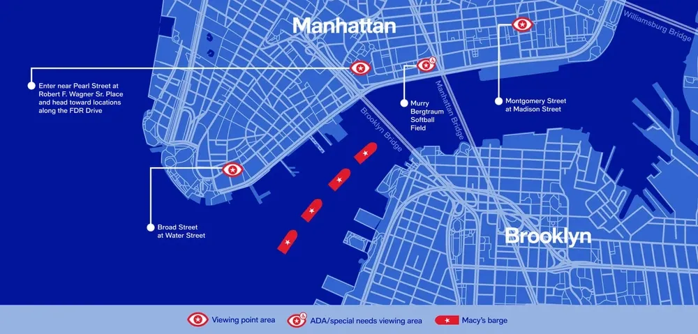 Map of 4th of July Viewing Locations