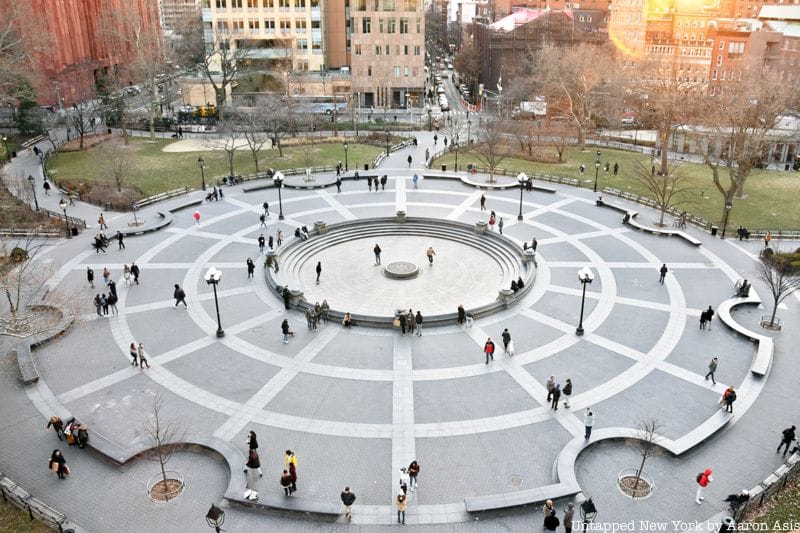Overhead view of Washington Square Park