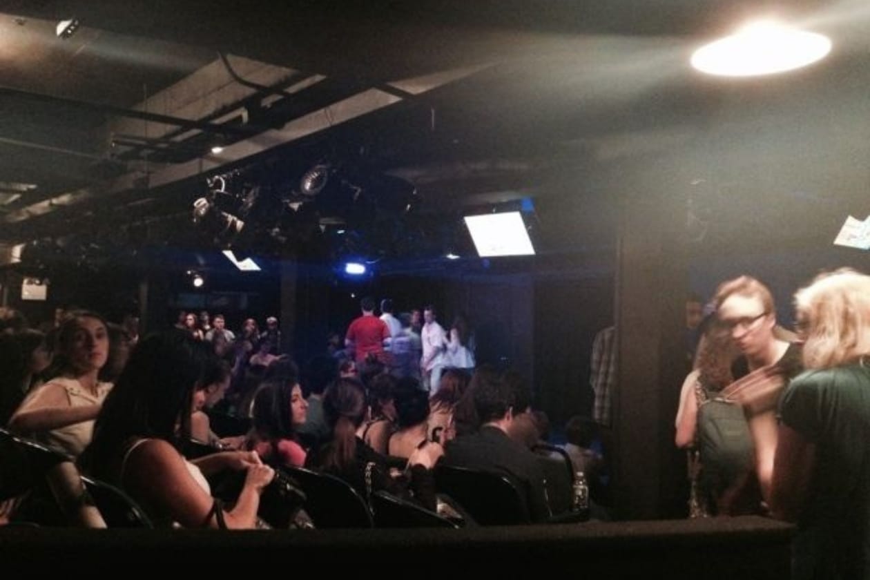 Audience members at a theater show