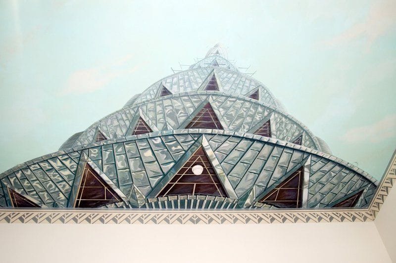 Mural of the Chrysler Building spire