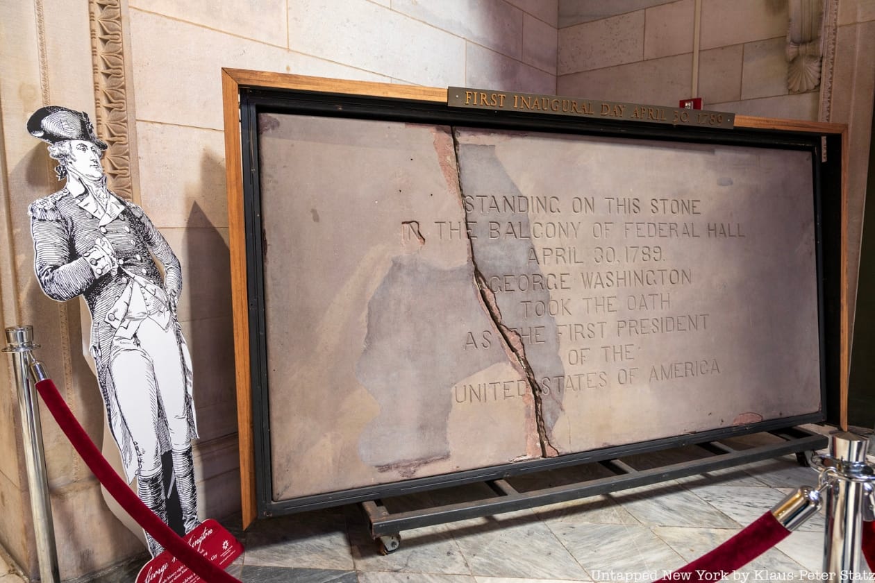 Stone slab Washington stood on during his inauguration