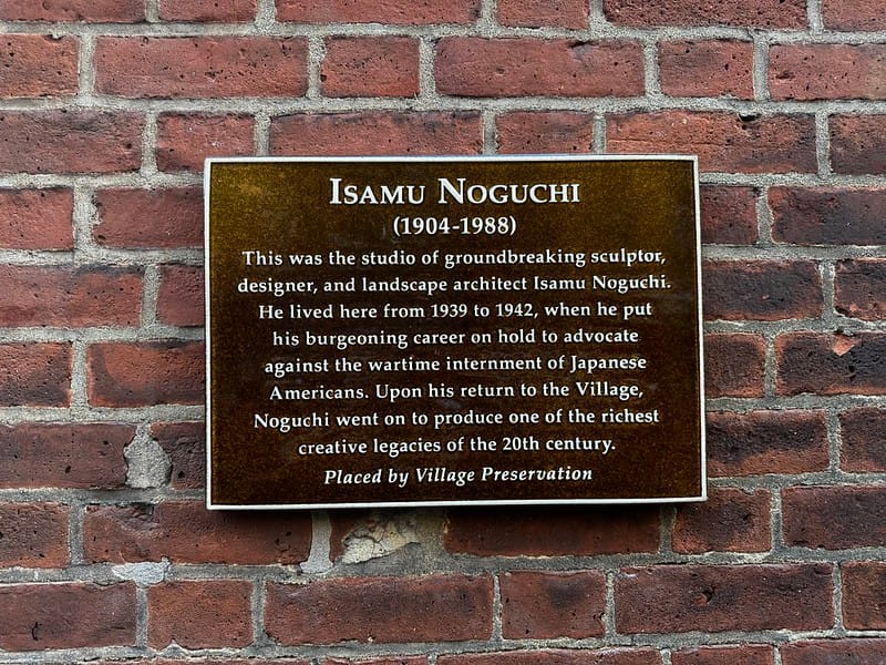Plaque honoring Isamu Noguchi