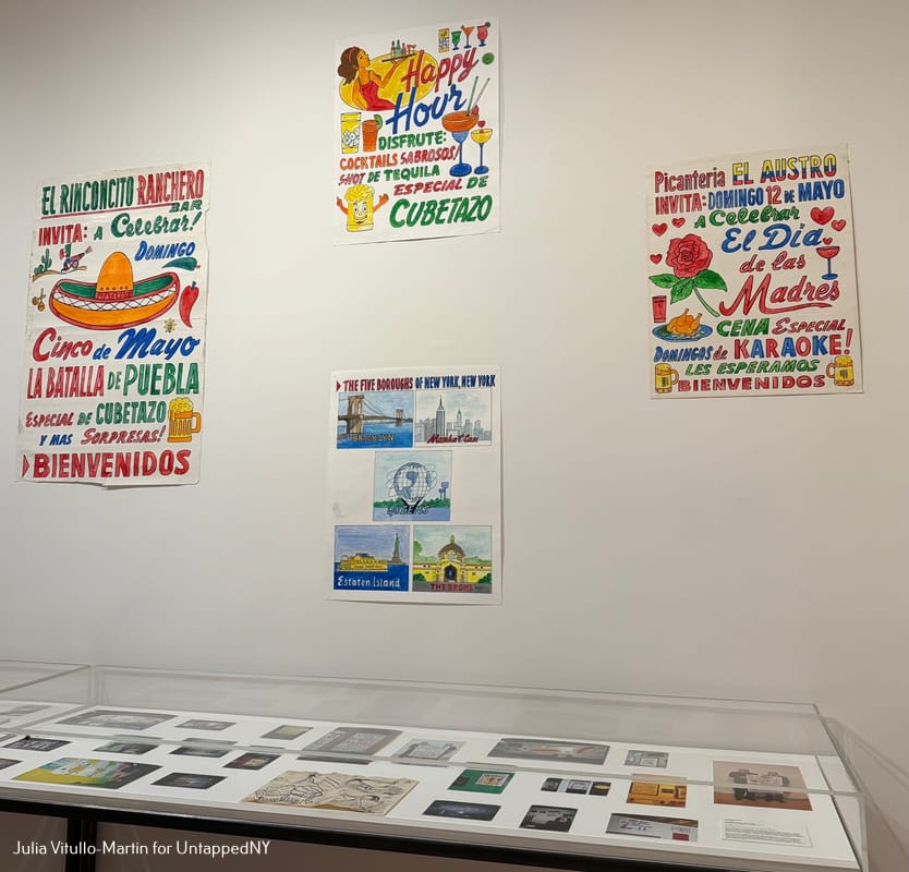 Posters by the Cevallos Brothers on display at MoMA PS1