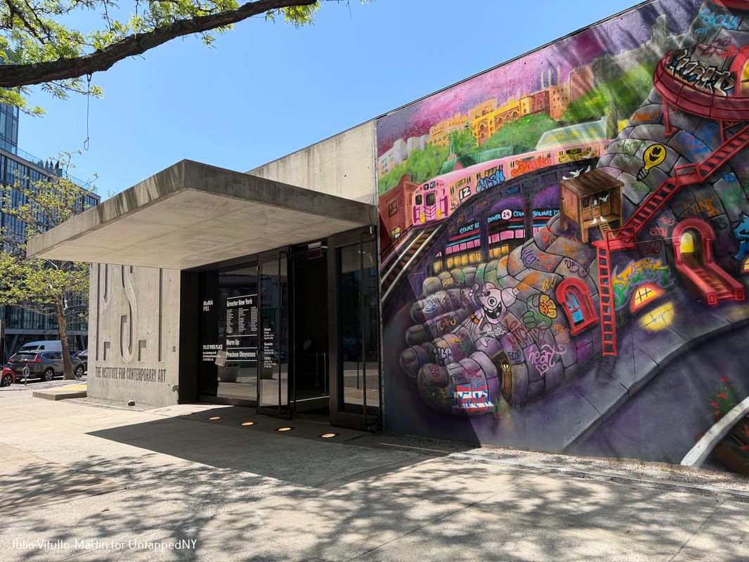The concrete entrance to MoMA PS1 was designed by Andrew Berman Architect.