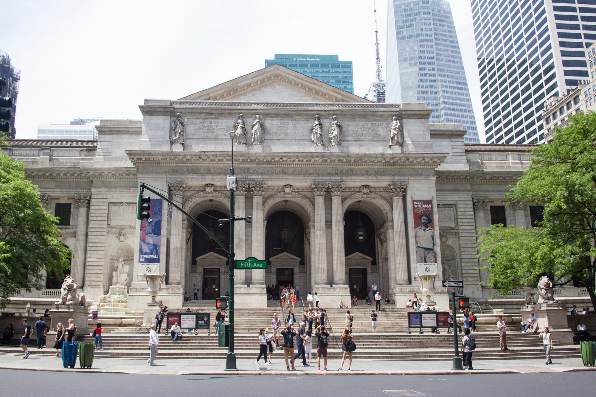 Exterior of the New York Public Library at 42nd Street in Manhattan