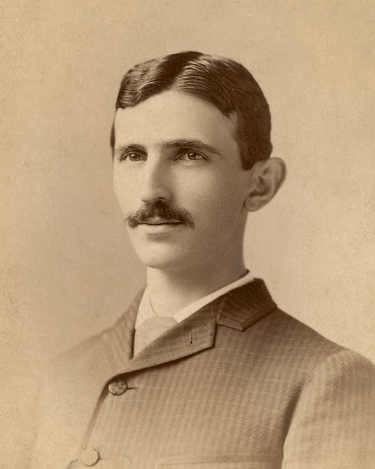 Portrait of Nikola Tesla in 1885