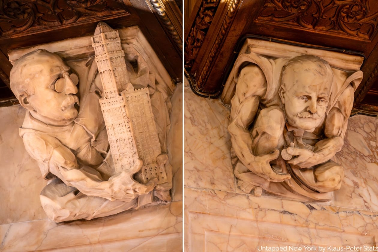 Sculptures of Cass Gilbert and Frank Woolworth