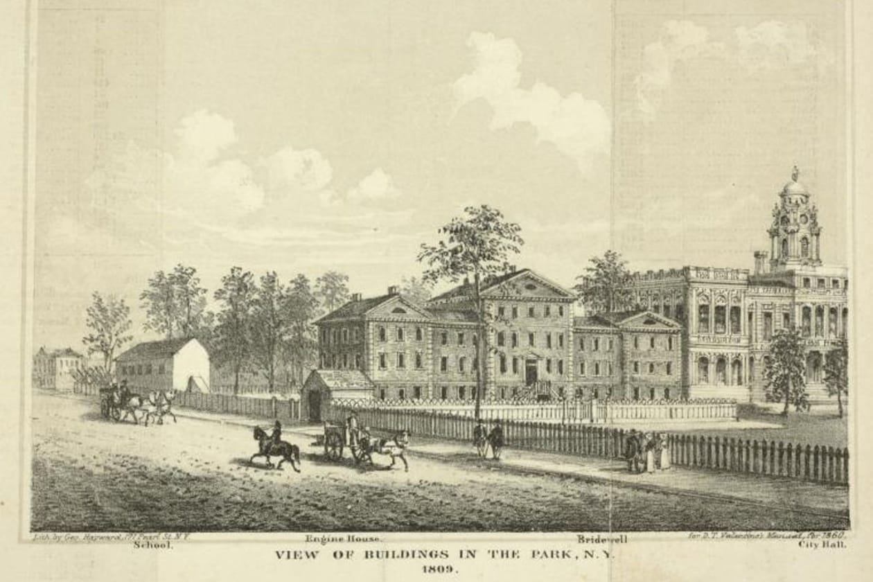 Sketch of the Bridewell Prison in City Hall Park