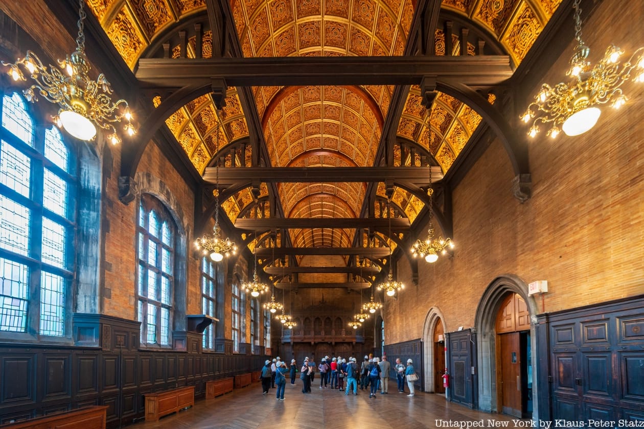 A group of Untapped New York Insiders inside the Refectory on the Chelsea campus of Vanderbilt University
