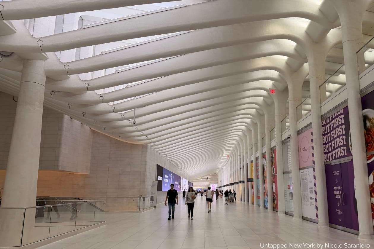 Pedestrian walkway near the PATH train at the Oculus