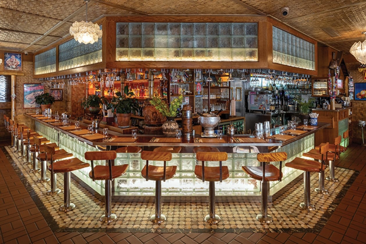 The bar at Thai Diner in NYC