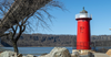 The Little Red Lighthouse below the George Washington Bridge