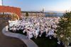 Guest set up their tables along the waterfront at Diner en Blanc