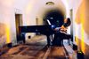 Pianist Min Kwon inside The Green-Wood Cemetery Catacombs