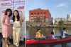 Alison Stewart and Michelle Young at WNYC/New York Public Radio studio and a photo of people canoeing on the Gowanus Canal