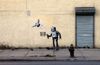 Banksy in NYC Day 28: Tagging Robot with Barcode in Coney Island