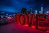 Laura Kimpton’s LOVE Monumental Word Sculpture on Roof of James Hotel