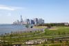 A view of the lower Manhattan skyline from Governors Island