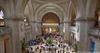 An overhead image of the interior lobby at the Met Museum