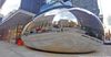Bean shaped reflective sculpture by Anish Kapoor at 58 Leonard in Tribeca