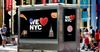 We Love NYC Logo on a bus shelter
