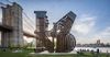 Land sculpture by Nicholas Galanin at Brooklyn Bridge Park