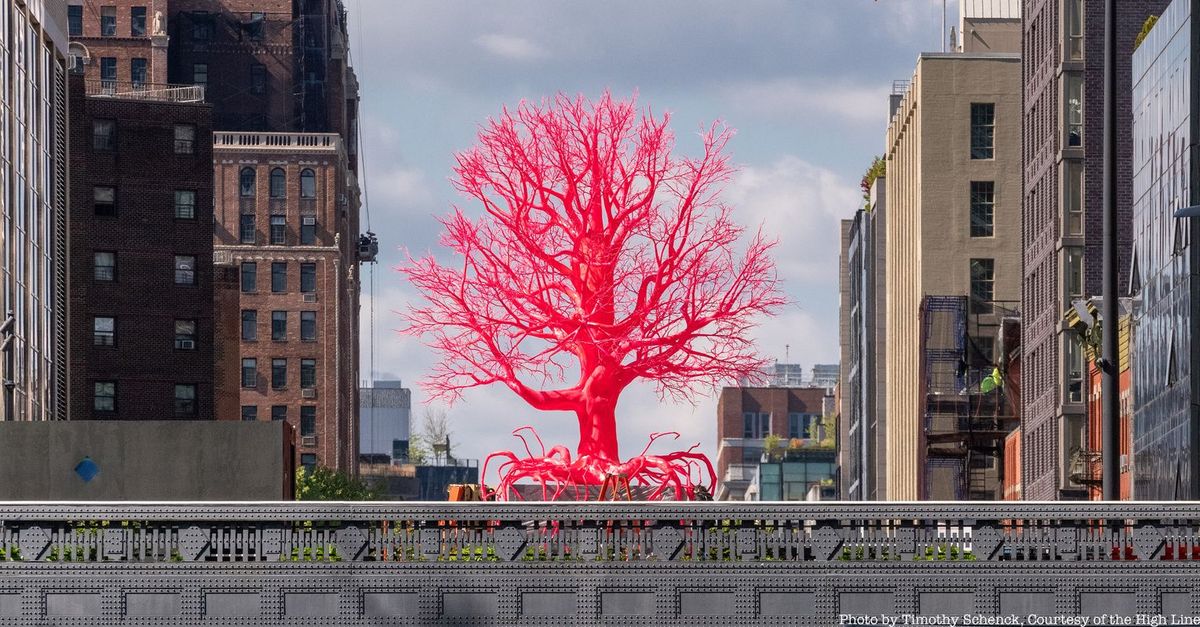 A Blazing Red Tree Sculpture Has Sprouted on the High Line
