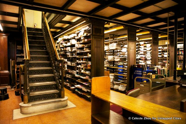 Library stacks below Bryant Park