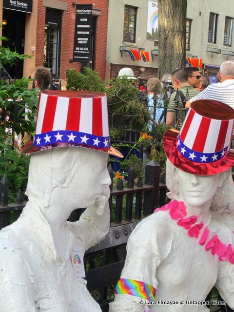 Stonewall Christopher Park statues 6:26:13 celebration-Gay Pride-NYC New York-Untapped Cities-Lara Elmayan