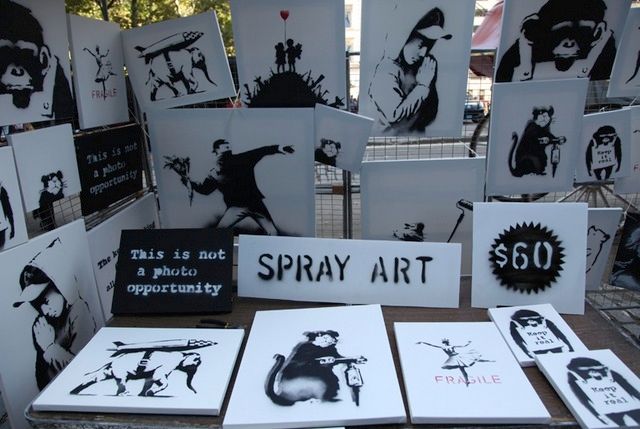 Banksy-Stall-Spray Art-Central Park South-NYC-Signed