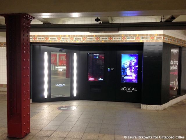 L'Oreal automatic makeup distributor Bryant Park subway NYC Untapped Cities