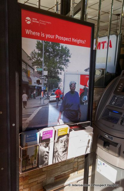 Project Features Residents' Stories of NYC's Prospect Heights To Raise Awareness About Development_Intersection_Guide Installation 2_Brochures_Untapped Cities_Stephanie Geier